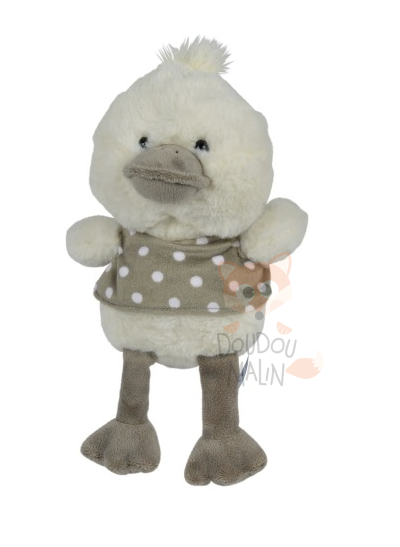  soft toy duck white grey bandana 
